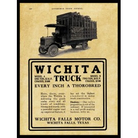 1913 Wichita Falls Motor Co. NEW Metal Sign: Wichita Motor Trucks - WF, Texas