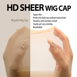 Qfitt HD Ultra Sheer Stocking Wig Cap 24 Pack For Bald Cap Method (Light Nude)