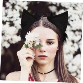 WOONEKY Fluffy Plush Cat Ears Headband Lightweight Hairband Decor for Women Cosplay Birthday Party Performance Accessory with Soft Furry Ears