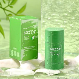 Green Tea Deep Cleanse Mask, Green Tea Mask Stick Moisturizing & Oil Control Facial Pore Cleanser for All Kind Skin Type Women Men