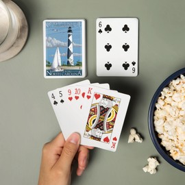 Lantern Press Outer Banks, North Carolina, Cape Lookout Lighthouse (52 Playing Cards, Poker Size Card Deck with Jokers)