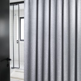 Seenus Charcoal Grey Sparkle Shower Curtain with 3 Large Magnets, Waterproof PEVA Plastic Glitter Shower Curtain Liner Dark, 72 x 72 inch Luxury Metallic Shimmery Bathroom Shower Curtain Lightweight