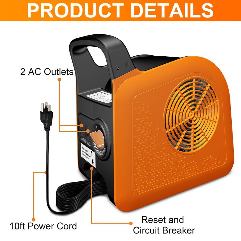 Puligoth Portable Blower Fan for Home: High Velocity Floor Fans