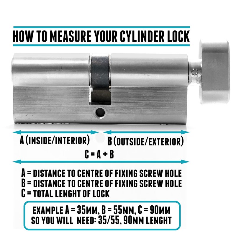High Security TS007 1 Star Thumbturn Euro Cylinder Lock, British
