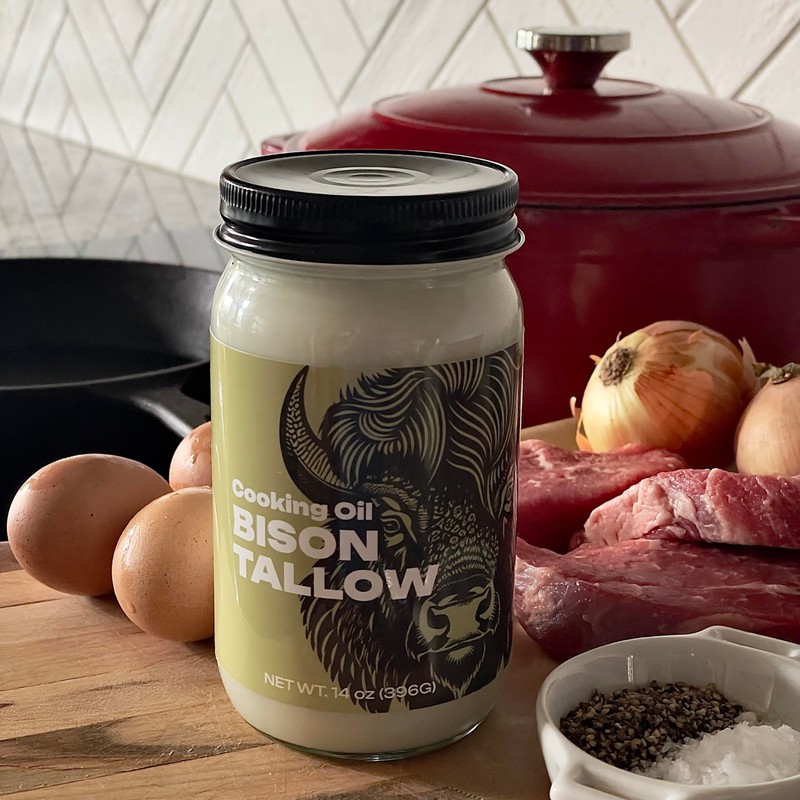 Big Crazy Buffalo Bison Tallow Cooking Oil, For Baking, Frying,