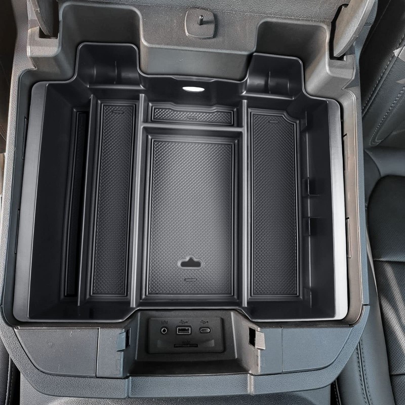 TACOBRO [Full-Coverage Center Console Organizer Compatible with 2019-2022 Chevy Silverado