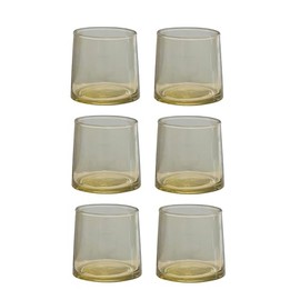 Creative Co-Op Modern, Set of 6, Chartreuse Drinking Glass, Yellow