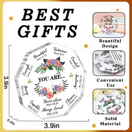 OZUEMUL Christian Gifts Desk Plaque Inspirational Gifts for Women Christian Home Decor Decorations Bible Accessories Inspirational Desk Decor Acrylic Plaque