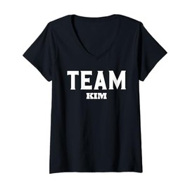 Womens Team KIM T-Shirt Name Support KIM V-Neck T-Shirt