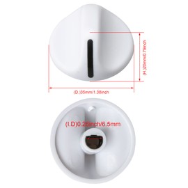Dryer Knobs Replacement 1/4” d, Plastic Washer Dryer Start Knob White Dryer Knob Timer Knob Replacement for Frigidaire Replacement for 131965300 820923 Pack of 2