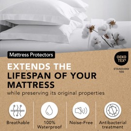 Waterproof Mattress Protector | 160x190 | Hypoallergenic Cotton | Fitted & Imperceptible | Anti-Dust Mite Treatment | Deep Mattresses up to 40 cm | Oeko-TEX Certified | Ôhm