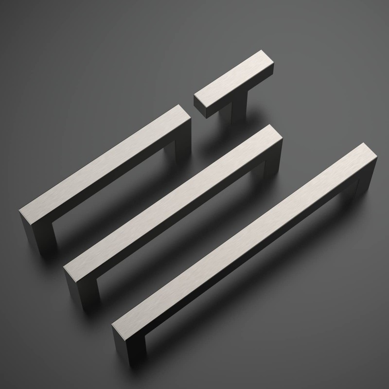 Amerdeco 10 Pack Drawer Knobs Pulls Brushed Satin Nickel Stainless