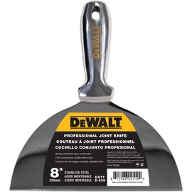DEWALT 8" All Stainless Steel Joint Knife | One-Piece Premium Polished Metal Putty Blade | 2-408