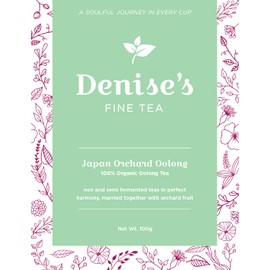 Denise's Fine Tea, USDA Organic, Jasmine Orchard Oolong, Oolong Tea, Loose Leaf (100g)