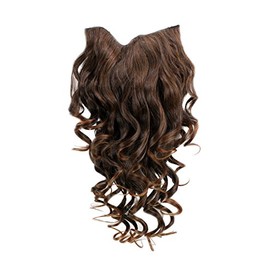 WIG ME UP - H9503-1B Clip-in Hairpiece with 7 Clips, 3/4 Wig Black 50 cm Curly Hair Extension
