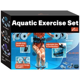 Sportneer Water Aerobics Pool Exercise Equipment Aqua Workout Combo Set Includes High Density Foam Dumbbell Aqua Belt Water Ankle Weights for Aquatic Therapy Pool Fitness Aquatic Fitness Equipment