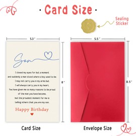 mmuue Happy Son Birthday Card, Funny Birthday Card for Son, Hilarious Poem Son Birthday Gifts from Mom Dad, Sweet Bday Gifts for Adult Son, Birthday Card Son