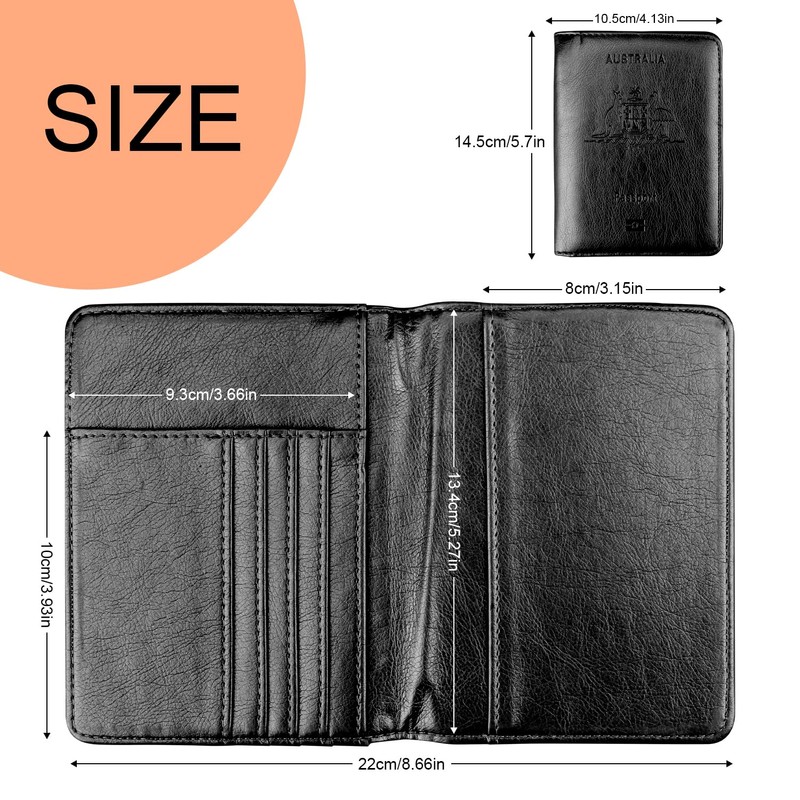 2 Pack Passport Holder Travel Cover Case, T Tersely Leather
