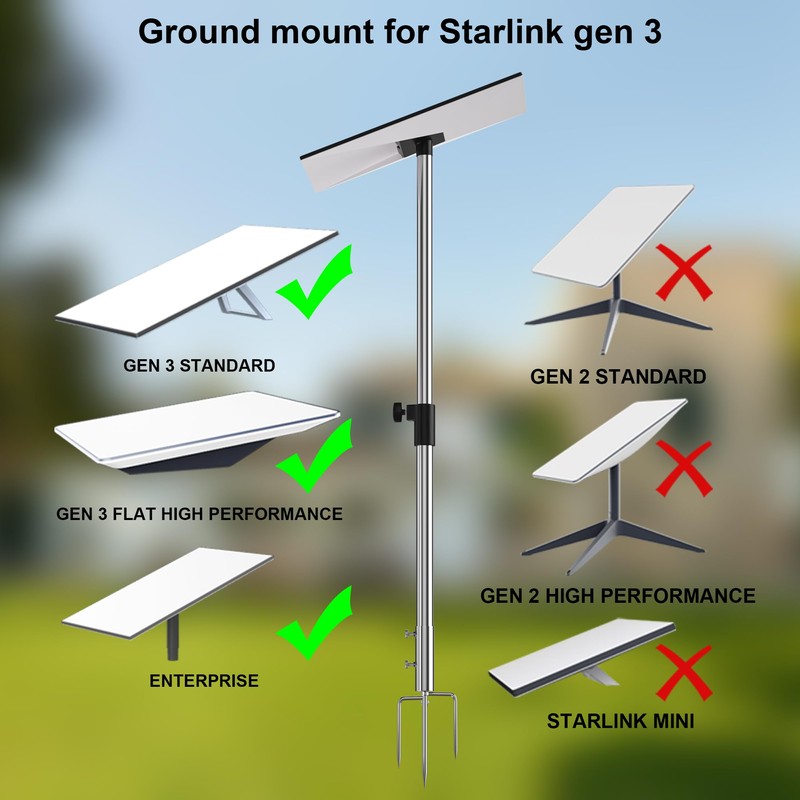 Heavy Duty Starlink Gen 3 Pole Mount - 4.6ft Height