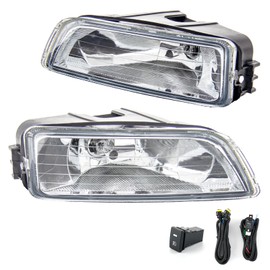 WEZEMLIGHT Fog Lights Assembly Replacement For 2003-2007 Honda Accord Sedan 2004-2008 Acura TL With H11 12V 55W Halogen Bulbs Included Switch And Wiring Kit(Clear Lens)