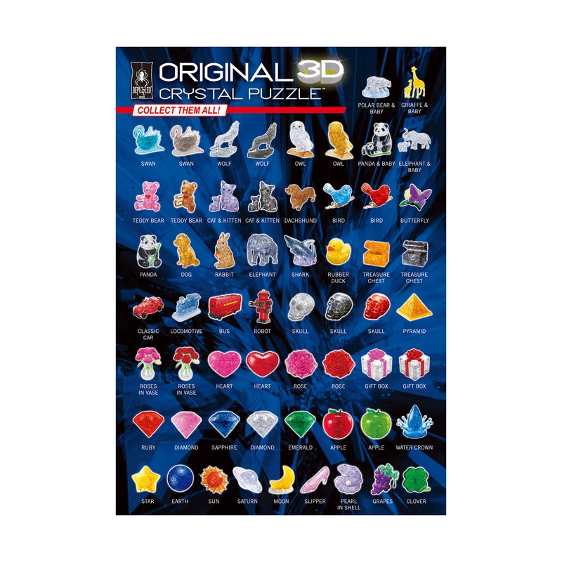BePuzzled New - BePuzzled 3D Crystal Puzzle - Hedgehog (Blue):