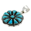 Turquoise Pendant Necklace 20" Sterling Silver 925 Genuine Gemstones (Turquoise)