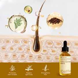 Caffeine Root-Nourishing Hair Oil - Block DHT, Activate Follicles, Extend Hair Growth Period, For All Hair Types, 60ml/2.05fl oz