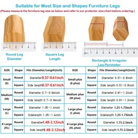 16 Pack Chair Leg Floor Protectors for Hardwood Floors, Round Rubber Furniture Sliders, 360°Felt Pad Bottom Wrapped Thickening Silicone Furniture Legs Caps Covers(Round,Clear-Brown-M)