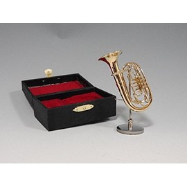 Sunrise Sound House Miniature Musical Instrument Tuba, 1/12 Gold