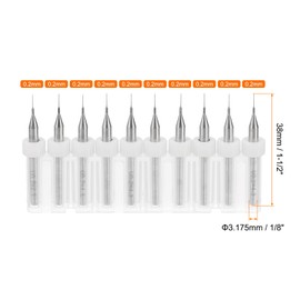 sourcing map 4 Set (40pcs) PCB Drill Bit Set 1/8" Shank 0.2mm Tungsten Carbide Micro Twist Drill Bits Tools for Print Circuit Board Jewelry Plastic Wood Soft Metal