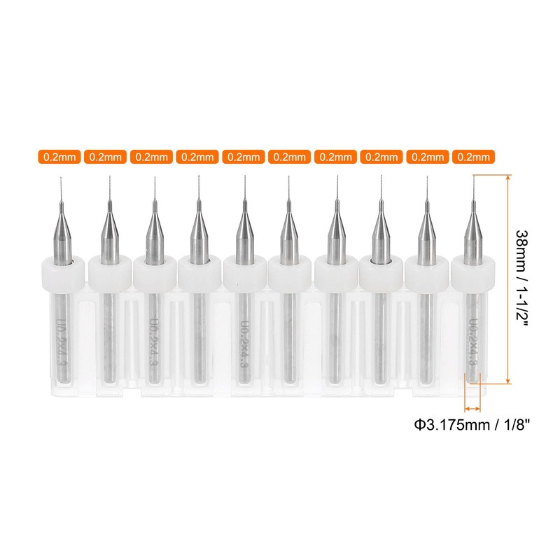 sourcing map 4 Set (40pcs) PCB Drill Bit Set 1/8"