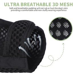 Breathable Mesh Dog Muzzle, Soft Muzzle for Small Medium Large Dogs, Adjustable Anti-Biting Barking Chewing, Allows Panting Drinking (Black, L)