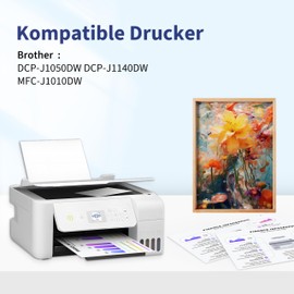 Zoyood LC421XL LC-421XLVAL Cartridges Value Pack Compatible with Printer Cartridges Brother LC421 LC-421VAL LC421VAL LC-421XL LC421XLVAL Multipack for Brother DCP-J1050DW DCP-J1140DW MFC-J1010DW (Pack