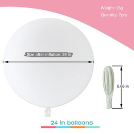 IN-JOOYAA 24 Inch Christmas Pastel Balloons Big Round Macaron Balloons 6Pcs Large Latex Thick Balloons for Photo Shoot Wedding Baby Shower Birthday Party Decorations