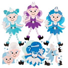 Baker Ross FE875 Winter Fairy Craft Beads Kit - Pack of 5, Christmas Decoration Childrens Craft Kits, Art and Craft Activities for Kids to Make and Decorate, Winter Fairy