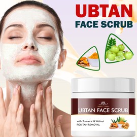 INTIMIFY Ubtan Face Scrub For Women Glowing Skin Oily, Skin Brightening, Dry Skin With Walnut and Turmeric For Tan Removal (100 ml)