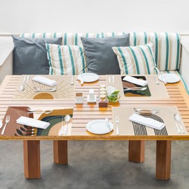 Boho Placemats Set of 4,Abstract Boho Style Placemats for Dining Table Decor,12x18 Inches Mid Century Modern Bohemian Home Decorative Table Mats,Boho Table Decor