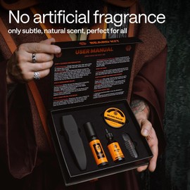 Beard Growth Kit for Men – with Beard Oil, Derma Roller for Hair Growth, Biotin Balm & Comb – Mustache Shaper & Straightener – Mens Care Grooming Kits, Beard Softener, Just for Men Gift Set