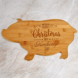 Custom Christmas Cutting Board Wood, Bamboo Pig Shaped Cutting Board, Organic Bamboo Cutting Boards, Exquisite Craftsmanship Charcuterie Boards Set