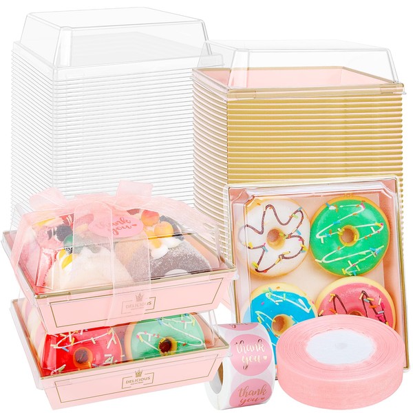 ylnurac ylnurac 60Sets Dessert Boxes Charcuterie Boxes with Clear Lids,