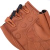 Harssidanzar Mens Motorcycle Gloves Half Finger Goatskin Leather Gloves GM037CA,