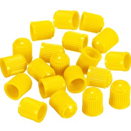 Outus 20 Pack Tyre Valve Dust Caps for Car, Motorbike, Trucks, Bike, Bicycle (Yellow)