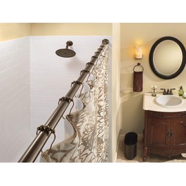 Moen TR1000OWB 44-72-Inch Adjustable Tension Mounted Straight Shower Curtain Rod, Old World Bronze
