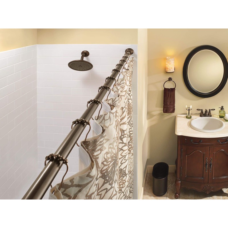 Moen TR1000OWB 44-72-Inch Adjustable Tension Mounted Straight Shower Curtain Rod,