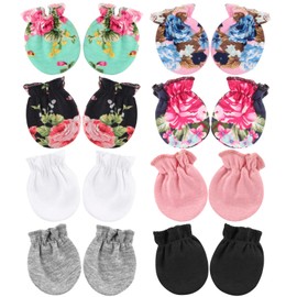 DRESHOW Newborn Baby Mittens Toddler Gloves No Scratches Mittens Cotton Gloves for 0-6 Months, 8 Sets Baby Mittens Mt-07UK