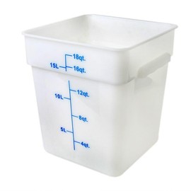 TrueCraftware- 18 Qt. Polypropylene Square Food Storage Container White- Commercial Food Storage Containers Meal Prep Containers Reusable Food Containers for Pantry Kitchen Storage Organization