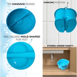 Mantello Foot Bath, Extra Large, Foot Soaking Tub - Pedicure Bowl - Foot Soak Tub (Blue)