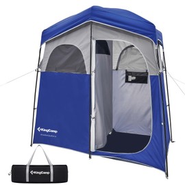 KingCamp Outdoor Privacy Double Shower Tents,BLUE/GREY-USVC4