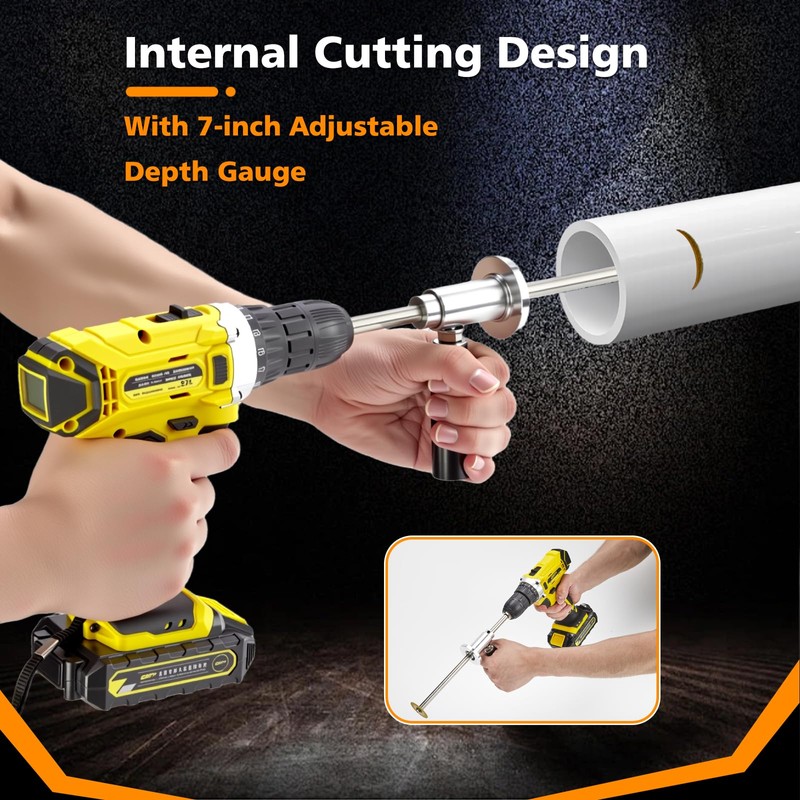 ZJFLNZYC Internal/Inside PVC-ABS Pipe Cutter Tool for Drill,with Handle and