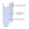 RuffleButts® Niñas Periwinkle Blue Seersucker Cascada de una pieza -